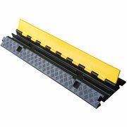 Kable Kontrol ATLAS Heavy Duty Cable Protector - 2 Channel - Rubber - 1.25" H x 1.25" W Channels - Black Base / Yellow Lid CP9987